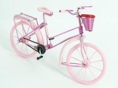 Drátěný model dámského kola, růžový